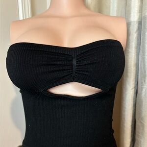 Urban Outfitters Out from Under keyhole cropped tank XS/S Black stretch knit